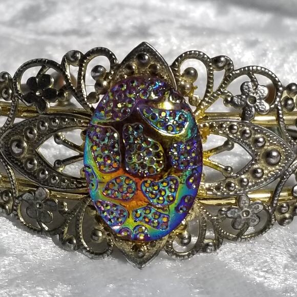 Aurora borealis look cuff filigree bracelet  1.1748 - Picture 3 of 10
